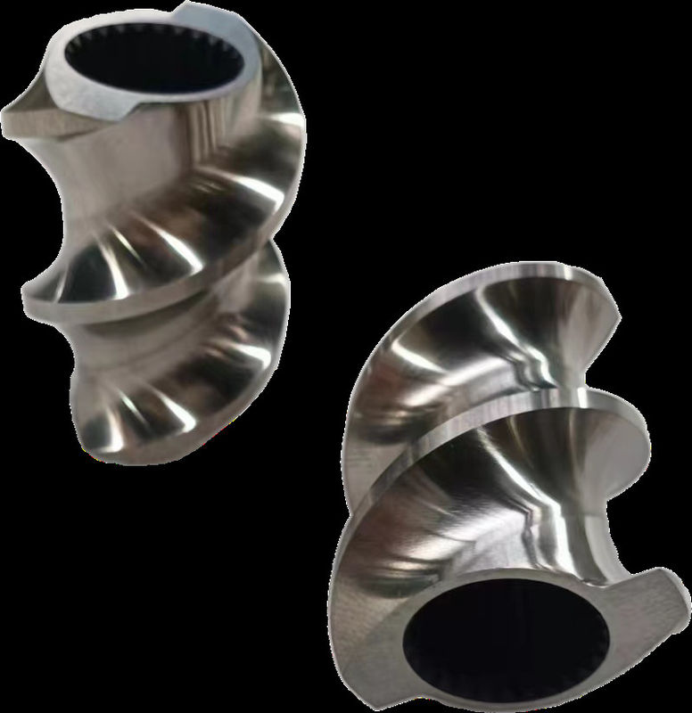 Erime Bölgesi Çift vida ekstrüder parçaları 30° 45° 60° 90° açı vidalar 71mm OD