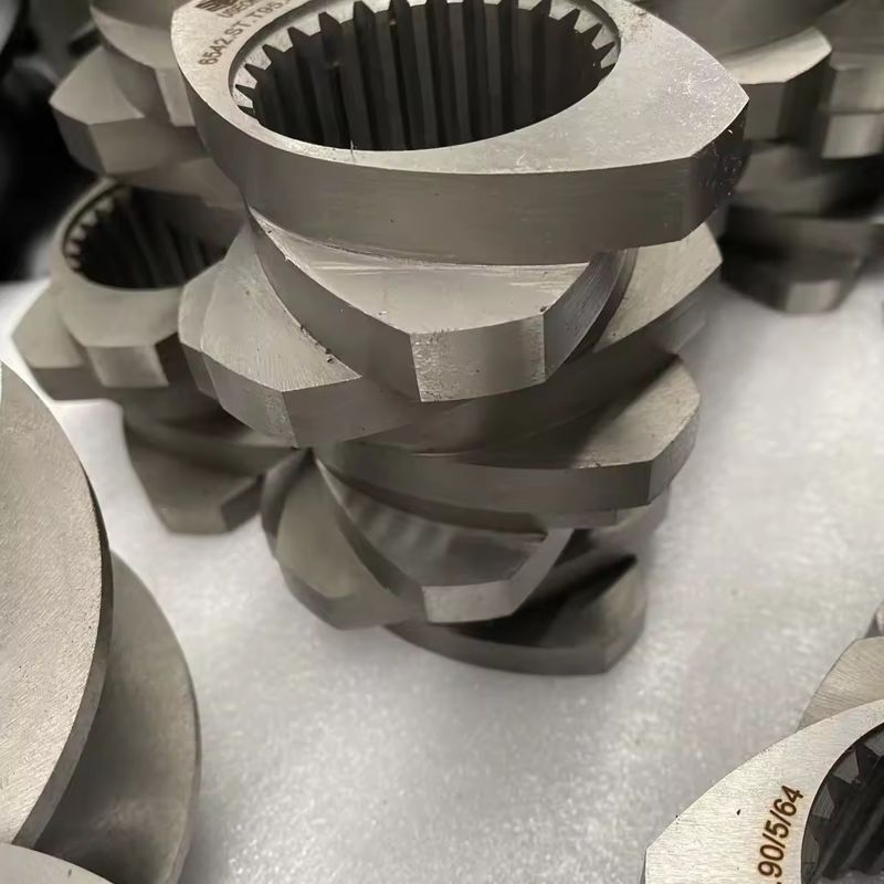 Yüksek hassasiyetli dışa vurulmuş vida ve fıçı Çift vida ekstrüder makinesi için vida elemanı segmenti