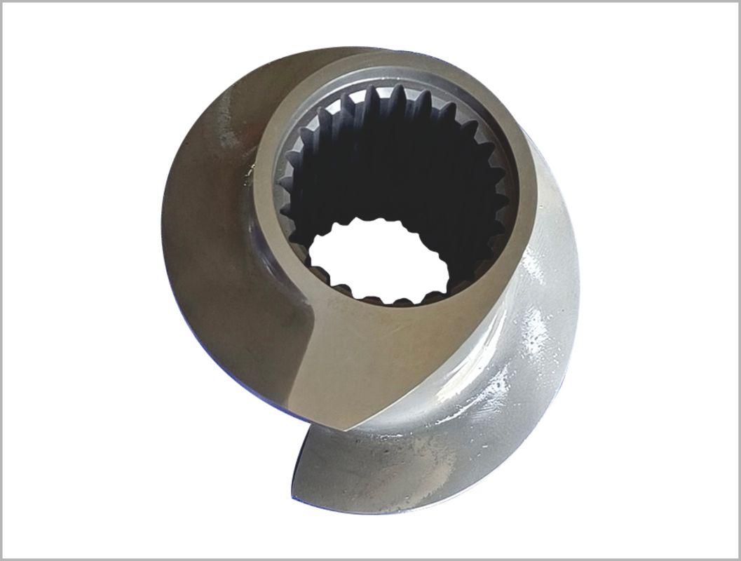 112mm Ekstrüder vida elemanları 6542 Büyük Gıda / Atıştırmalıklar için malzeme Ekstrüder Zsk vida elemanı Ürün Adı:112mm Ekstrüder vida elemanları 6542 Malzeme