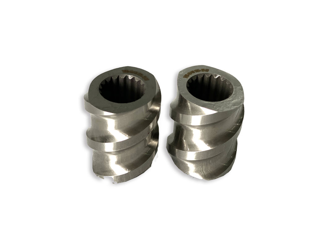 Plastik Makine 58mm Çift vida Ekstrüder Düzgen Sline Ekstrüder M 1 ile vida elemanları