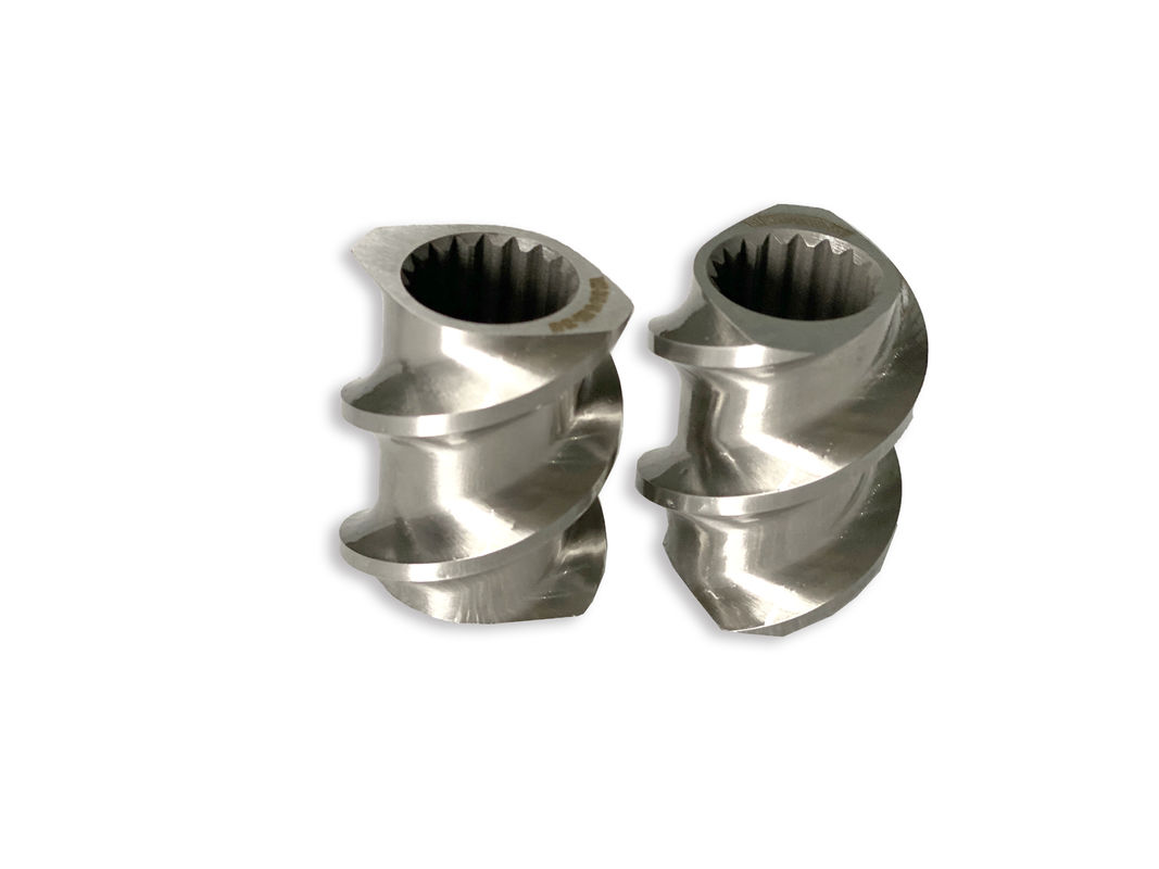 Plastik Makine 58mm Çift vida Ekstrüder Düzgen Sline Ekstrüder M 1 ile vida elemanları