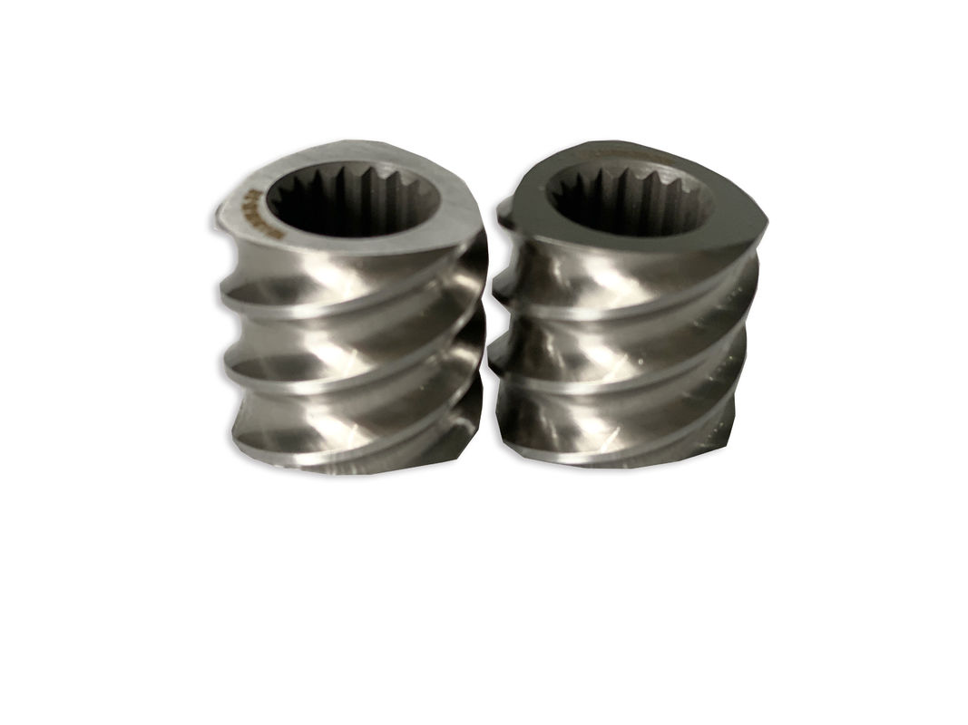 Plastik Makine 58mm Çift vida Ekstrüder Düzgen Sline Ekstrüder M 1 ile vida elemanları