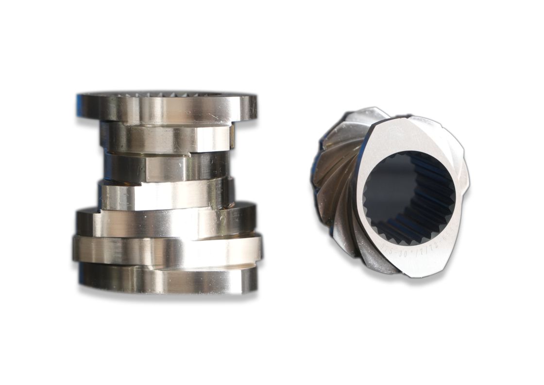 CTE Çift Makine Ekstrüder Makinesi için vida elemanı vida fıçı vida parçaları şaftı